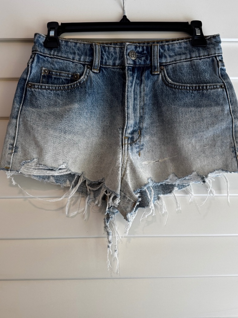 Ksubi Blue Distressed Jean Shorts